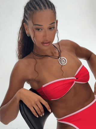 Bandeau Bikini Top - Pomegranate