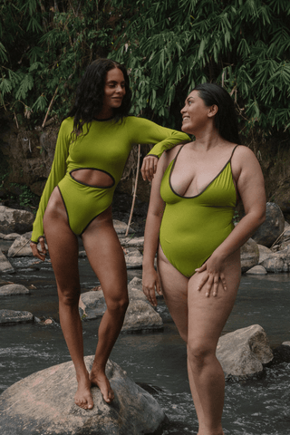 Long Sleeved Swimsuit - Kiwi