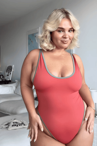 Round Neck Swimsuit - Tangerine