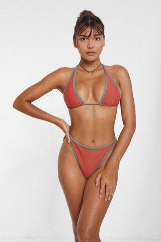 [Pre-order] High Waisted Bikini Bottoms - Tangerine