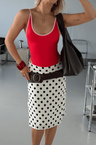 Round Neck Swimsuit - Pomegranate