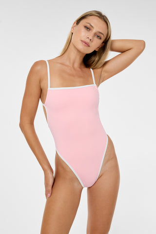 Bandeau Cut Swimsuit (Pink)