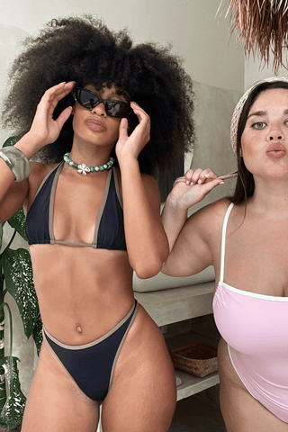 High Waisted Bikini Bottoms - Black