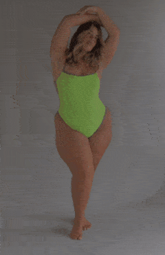 Bandeau Cut Swimsuit (Lime)